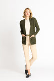 Waffle Stitch Cardigan Sweater with Pocket, Fatigue Heather