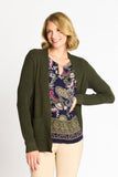 Waffle Stitch Cardigan Sweater with Pocket, Fatigue Heather