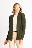 Waffle Stitch Cardigan Sweater with Pocket, Fatigue Heather