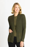 Waffle Stitch Cardigan Sweater with Pocket, Fatigue Heather