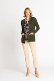 Waffle Stitch Cardigan Sweater with Pocket, Fatigue Heather