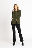 Waffle Stitch Cardigan Sweater with Pocket, Fatigue Heather