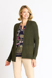 Waffle Stitch Cardigan Sweater with Pocket, Fatigue Heather